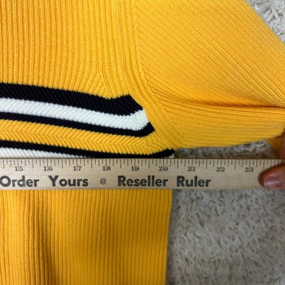 Tommy Hilfiger Sweater Mens Large Yellow Knit Grandpa Dad 90s Y2K Pullover - Picture 4 of 9